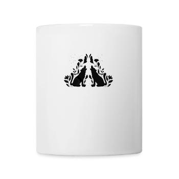 Mystical Howling Wolves – Nature & Moonlit Design - Mug - white - Front
