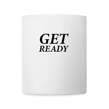 Lettrage Préparez-vous - Mug blanc - blanc - Devant