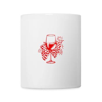 Verre à vin Raisins Vin - Mug blanc - blanc - Devant