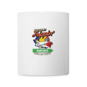 Voyage direct en Roumanie avec ma famille de tribu - Mug blanc - blanc - Devant