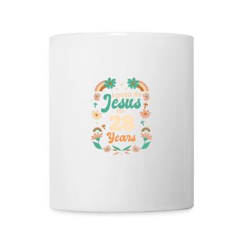 Aimé par Jésus depuis 28 ans 28e anniversaire - Mug blanc - blanc - Devant