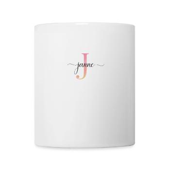 J | Monogram | Name | Janne |Watercolor - Mug - white - Front
