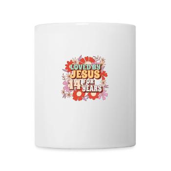 Loved By Jesus For 14 Years 14th Birthday - Mug - white - Front