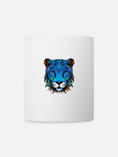 Gepard Porträt Bunt - Tasse - Weiß
