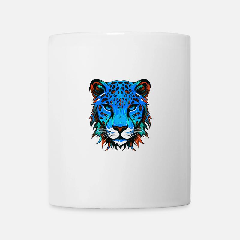 Gepard Porträt Bunt - Tasse - Weiß