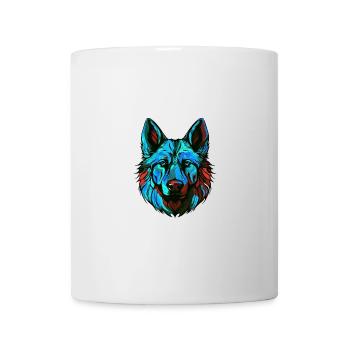 German Shepherd Dog Portrait Colorful - Mug - white - Front