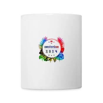 Amsterdam 2024 Bunt - Tasse - Weiß - Vorne