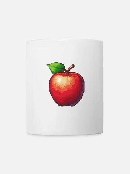 Apfel Pixel Gamer - Tasse - Weiß