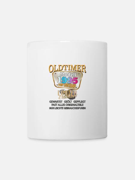Oldtimer Modell 1995 gut erhalten lustig Geburtsta - Tasse - Weiß