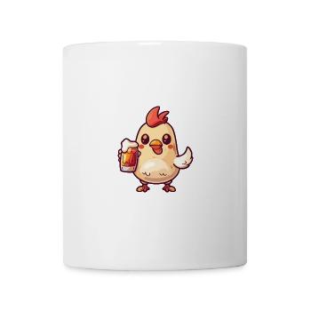 Huhn Bier Comic Party - Tasse - Weiß - Vorne