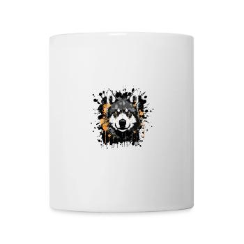Akita Hund Porträt - Tasse - Weiß - Vorne