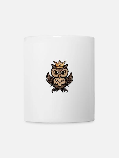 Couronne de bande dessinée hibou - Mug blanc - blanc