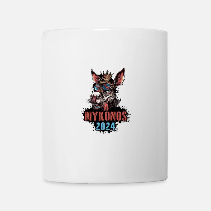 Mykonos 2024 Âne de vacances - Mug blanc - blanc