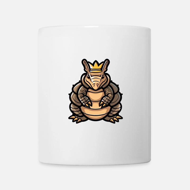 Gürteltier Comic Krone - Tasse - Weiß