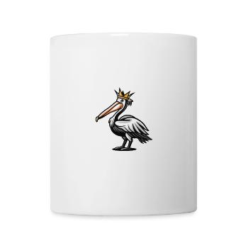 Pelikan Vogel Comic Krone - Tasse - Weiß - Vorne