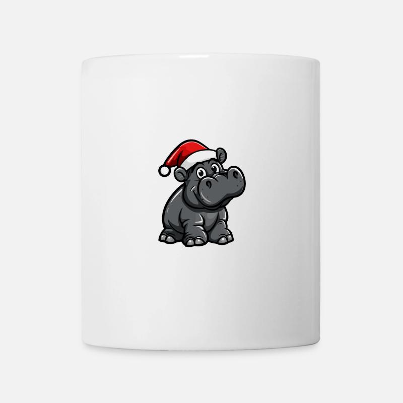 Nilpferd Weihnachten - Tasse - Weiß