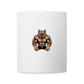 Bulldog Dog Muscles Bodybuilding - Mug - white - Front