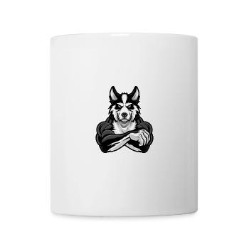Border Collie Dog Muscles Bodybuilding - Mug - white - Front