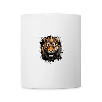Tiger Kopf Porträt Krone - Tasse - Weiß - Vorne