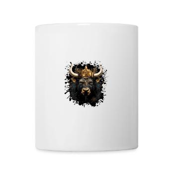 Bulle Kopf Porträt Tier Taurus Krone - Tasse - Weiß - Vorne