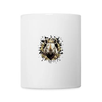 Rhinoceros Head Portrait Crown - Mug - white - Front
