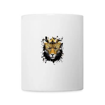 Couronne de portrait de tête de guépard - Mug blanc - blanc - Devant