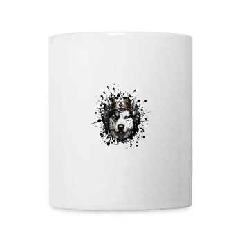 Tête de chien husky Portrait Couronne - Mug blanc - blanc - Devant
