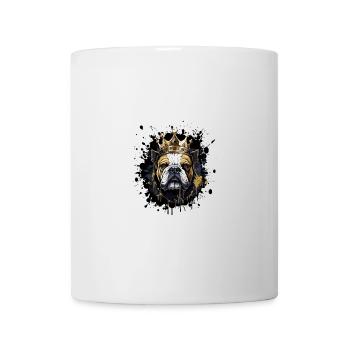 Bulldog Dog Head Portrait Crown - Mug - white - Front