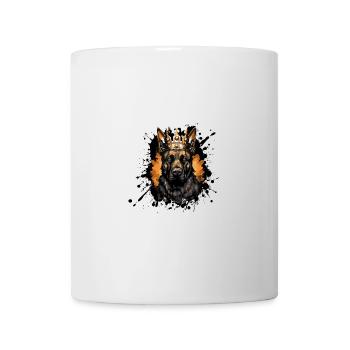 German Shepherd Dog Head Portrait Crown - Mug - white - Front