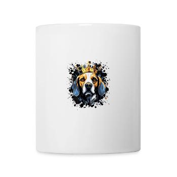 Beagle tête de chien Portrait Couronne - Mug blanc - blanc - Devant