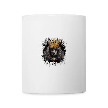 Pudel Hund Kopf Porträt Krone - Tasse - Weiß - Vorne