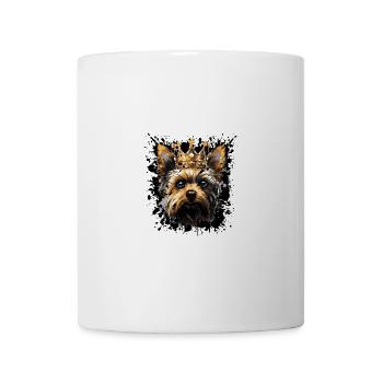 Yorkshire Terrier Dog Head Portrait Crown - Mug - white - Front