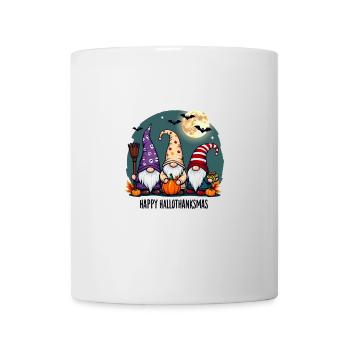 Happy Hallothanksmas Zwerge Feier mit Fledermäusen - Tasse - Weiß - Vorne