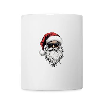 Lunettes de soleil visage de Père Noël avec chapeau barbe Noël - Mug blanc - blanc - Devant