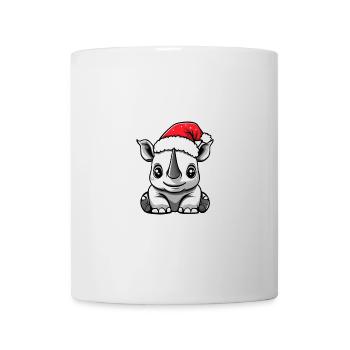 Rhinocéros Noël Noël - Mug blanc - blanc - Devant