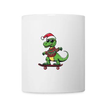 Dinosaur brontosaurus Christmas Funny - Mug - white - Front
