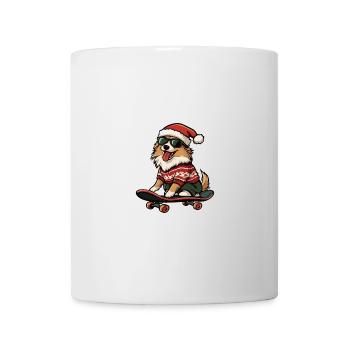 Border Collie Chien Noël Drôle - Mug blanc - blanc - Devant