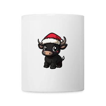 Stier Weihnachten Niedlich - Tasse - Weiß - Vorne