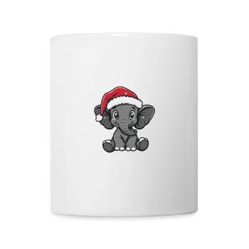 Elefant Weihnachten Comic X-Mas - Tasse - Weiß - Vorne