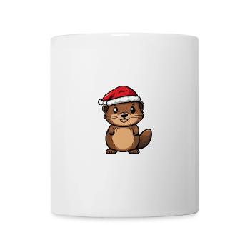 Castor Noël Mignon - Mug blanc - blanc - Devant