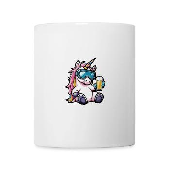 Bière de ski Licorne - Mug blanc - blanc - Devant