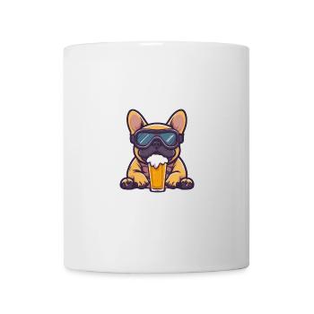 Französische Buldogge Hund Ski Bier - Tasse - Weiß - Vorne