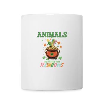 Les animaux valent mieux que les arcs-en-ciel Fête de la Saint-Patrick - Mug blanc - blanc - Devant