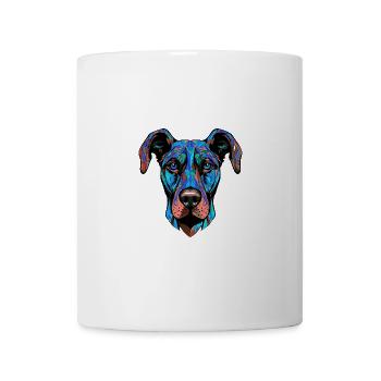 Great Dane Hund Porträt Bunt - Tasse - Weiß - Vorne