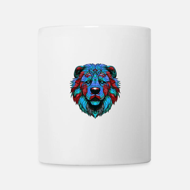 Chow Chow Hund Porträt Bunt - Tasse - Weiß