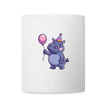 Hippopotame Anniversaire Bébé - Mug blanc - blanc - Devant