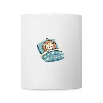 Lion Sleeping In Bed At Night Time - Tasse - Weiß - Vorne
