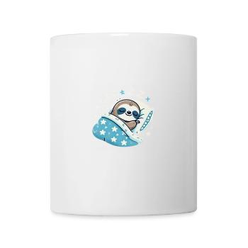 Sloth Sleeping In Bed At Night Time - Tasse - Weiß - Vorne