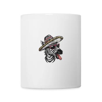 Zebra Comic Lustig Sombrero - Tasse - Weiß - Vorne