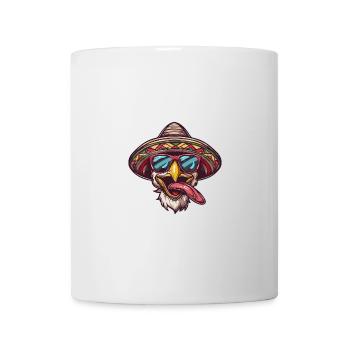 Huhn Comic Lustig Sombrero - Tasse - Weiß - Vorne
